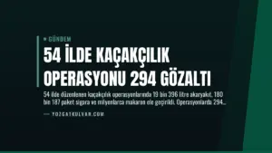 54 İlde Kaçakçılık Operasyonu 294 Gözaltı