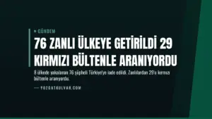 76 Zanlı Ülkeye Getirildi 29 Kırmızı Bültenle Aranıyordu