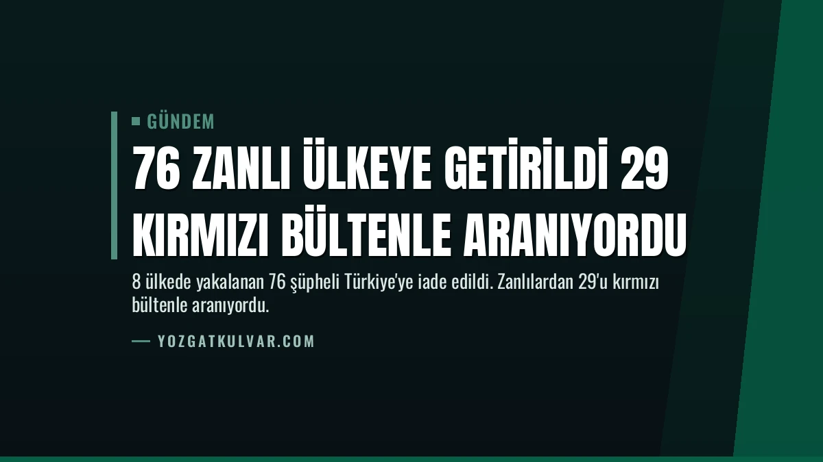 76 Zanlı Ülkeye Getirildi 29 Kırmızı Bültenle Aranıyordu