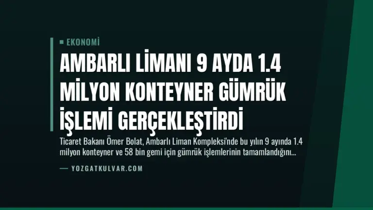 Ambarlı Limanı 9 Ayda 1.4 Milyon Konteyner Gümrük İşlemi Gerçekleştirdi