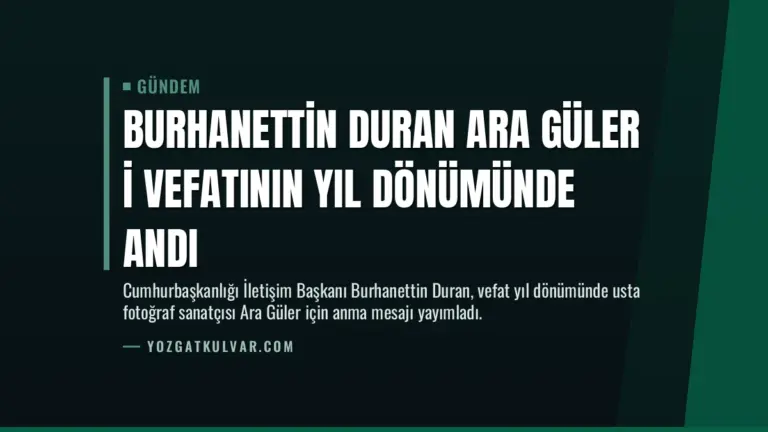 Burhanettin Duran Ara Güler i vefatının yıl dönümünde andı