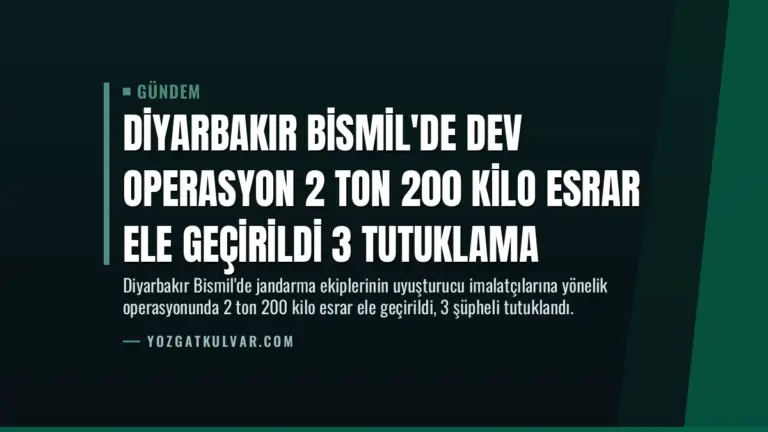 Diyarbakır Bismil’de Dev Operasyon 2 Ton 200 Kilo Esrar Ele Geçirildi 3 Tutuklama