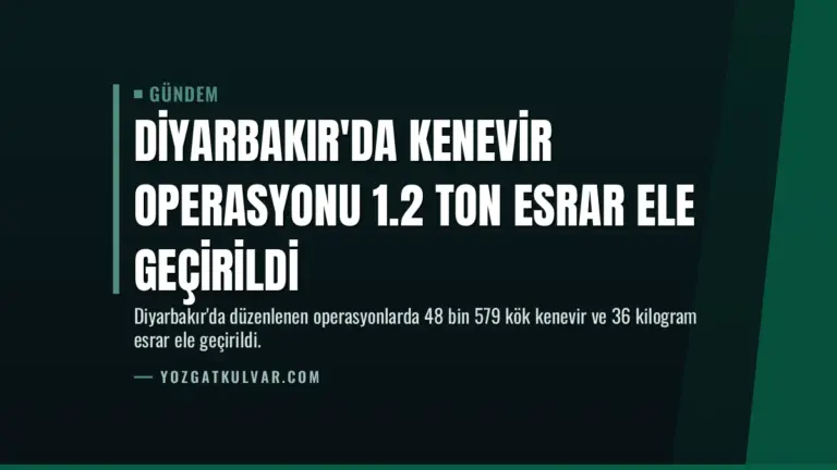 Diyarbakır’da Kenevir Operasyonu 1.2 Ton Esrar Ele Geçirildi