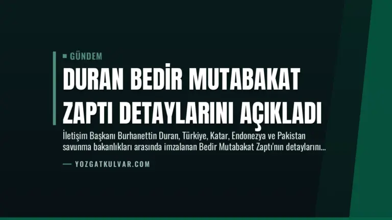 Duran Bedir Mutabakat Zaptı Detaylarını Açıkladı