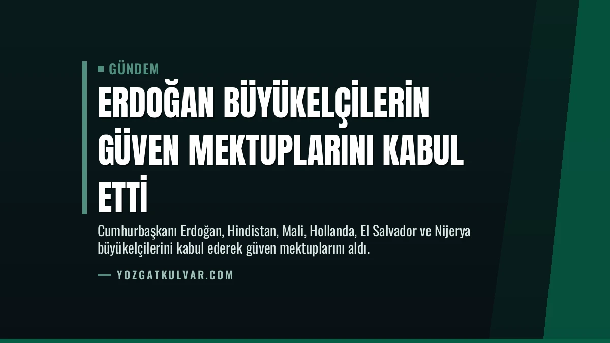 Erdoğan Büyükelçilerin Güven Mektuplarını Kabul Etti