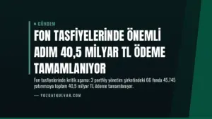 Fon Tasfiyelerinde Önemli Adım 40,5 Milyar TL Ödeme Tamamlanıyor