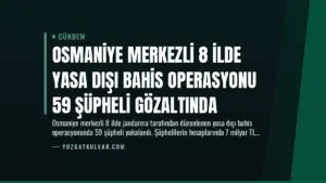 Osmaniye Merkezli 8 İlde Yasa Dışı Bahis Operasyonu 59 Şüpheli Gözaltında