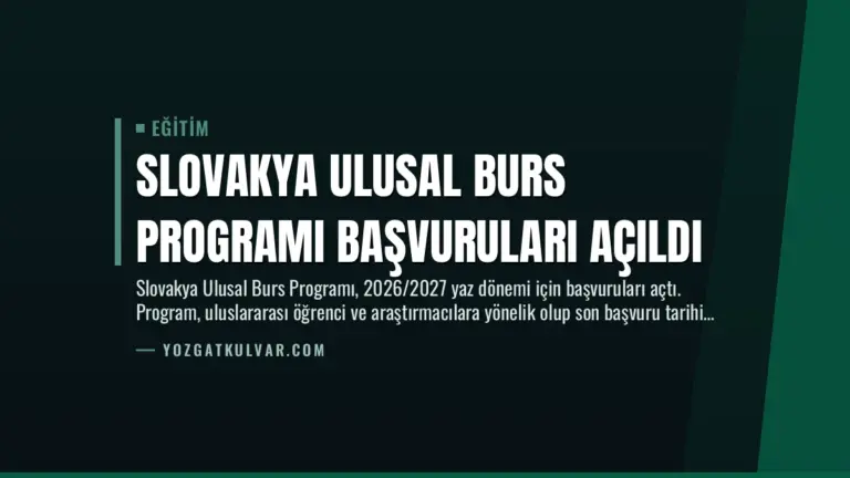Slovakya Ulusal Burs Programı Başvuruları Açıldı