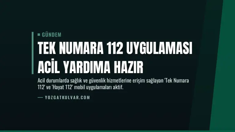 Tek Numara 112 Uygulaması Acil Yardıma Hazır