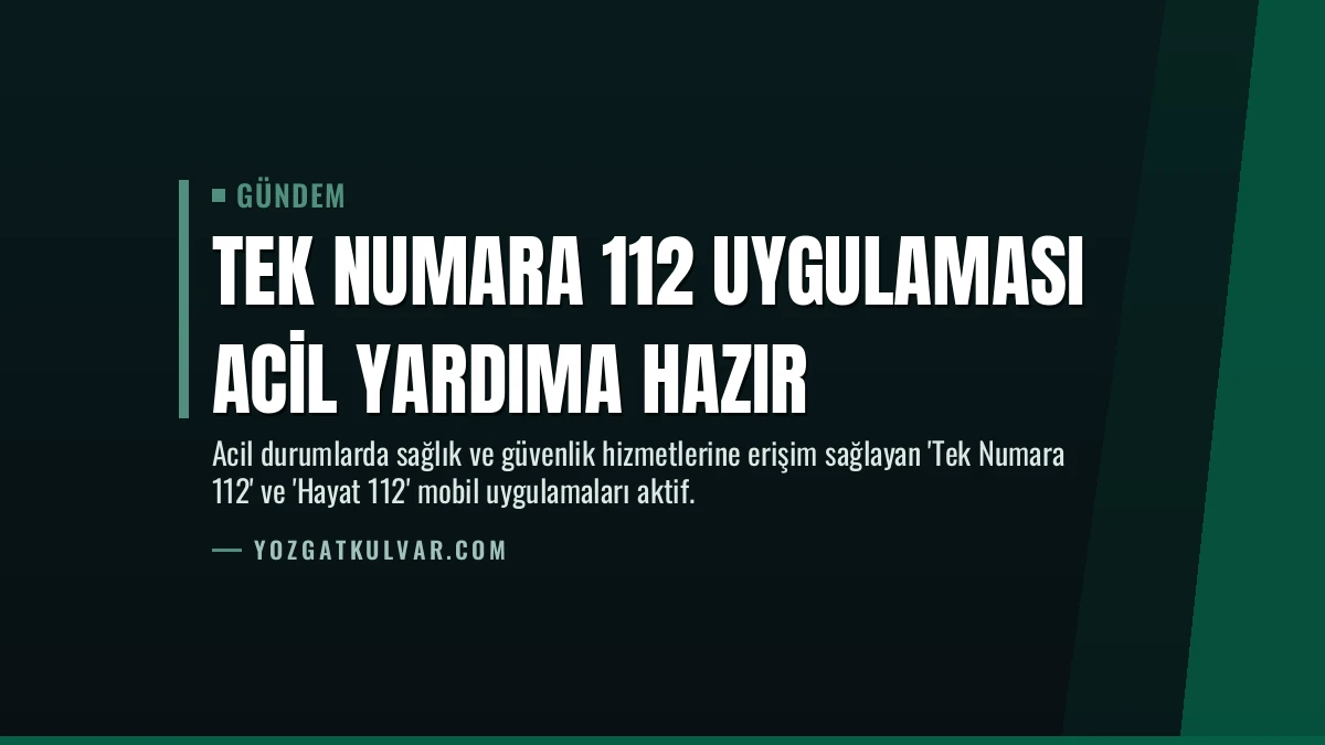Tek Numara 112 Uygulaması Acil Yardıma Hazır