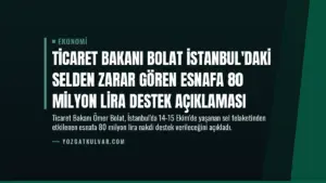Ticaret Bakanı Bolat İstanbul’daki Selden Zarar Gören Esnafa 80 Milyon Lira Destek Açıklaması