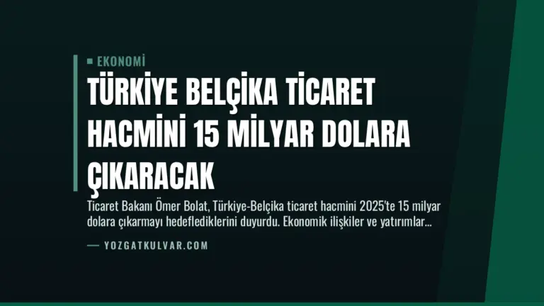 Türkiye Belçika Ticaret Hacmini 15 Milyar Dolara Çıkaracak
