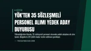 YÖK’ten 35 Sözleşmeli Personel Alımı Yedek Aday Duyurusu