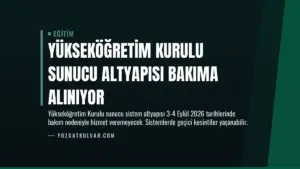 Yükseköğretim Kurulu Sunucu Altyapısı Bakıma Alınıyor